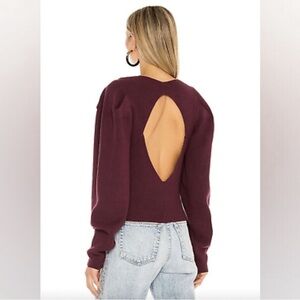 Free People Open Back Sweater in Pomegranate Wine NWOT